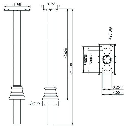 Bristol Universal Mailbox Post Black Architectural Mailboxes