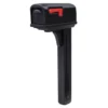 Side of Black Mailbox Post Kit with Red Flag
