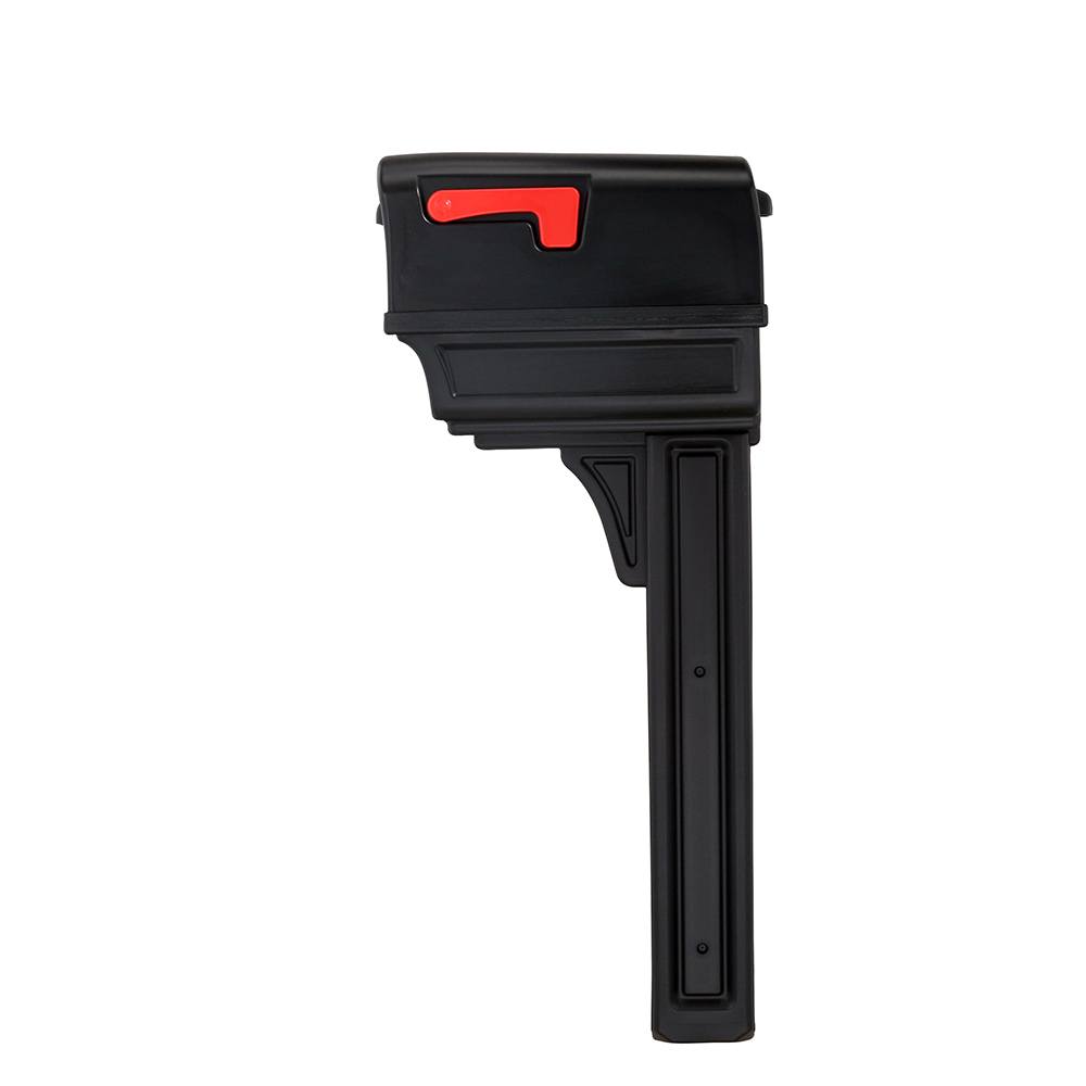 Side of Black Mailbox with Red Flag