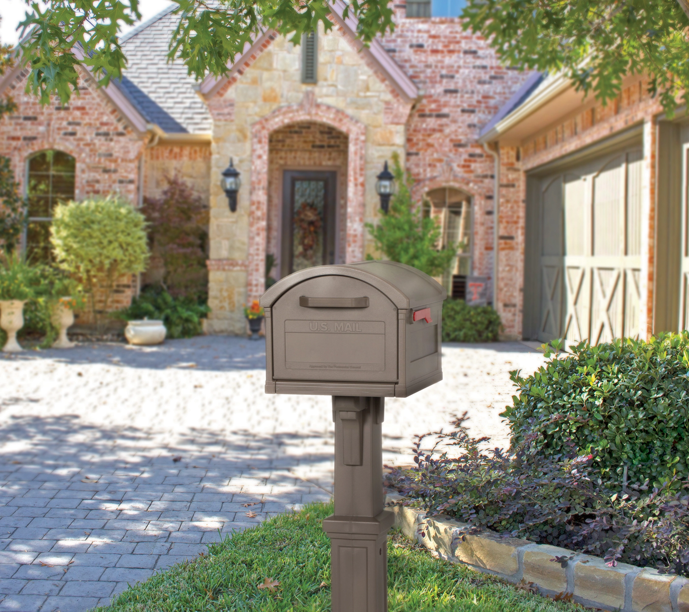 Decorative background of brown mailbox