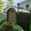 GM160VB0-LP000BZ0-Lifestyle-4 Decorative Background of side of Bronze Post Mount Mailbox