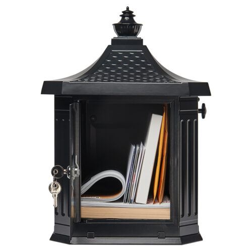 Hamilton Locking Post Mount Mailbox Black Architectural Mailboxes