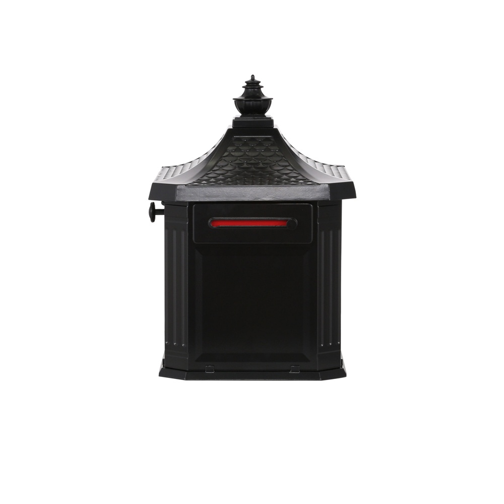 Hamilton Locking Post Mount Mailbox Black Architectural Mailboxes
