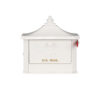 Front of white post mount mailbox