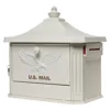 Side of white post mount mailbox