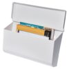 Open White Wall Mount Mailbox with Mail Inside