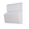 Side of Open White Wall Mount Mailbox