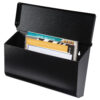 L4010WB0_Alt_2 Open black wall mount mailbox with mail inside