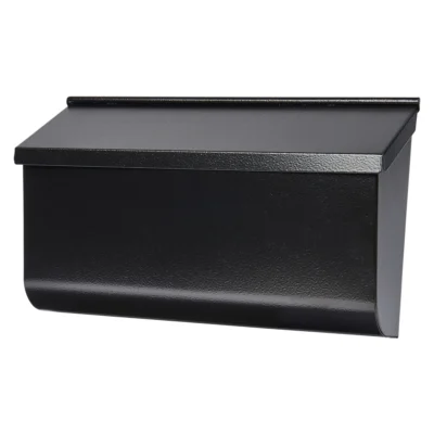 Side of black wall mount mailbox