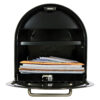 Open Black Post Mount Mailbox with Mail Inside