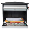 MSK00000_Alt_2 Open Black Wall Mount Mailbox with Mail Inside
