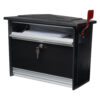 MSK00000_Alt_3 Side of Black Wall Mount Mailbox with Red Flag Raised