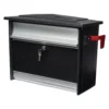 MSK00000_Hero Side of Black Wall Mount Mailbox with Silver Key Inside Silver Lock
