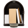 Open Bronze Post Mount Mailbox with Mail Inside