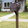Decorative Background of Bronze Post Mount Mailbox