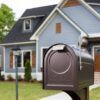 Top of Decorative Background of Bronze Post Mount Mailbox