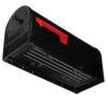 Bottom View of Black Double Door Post Mount Mailbox