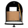 Black Double Door Post Mount Mailbox with Mail Inside