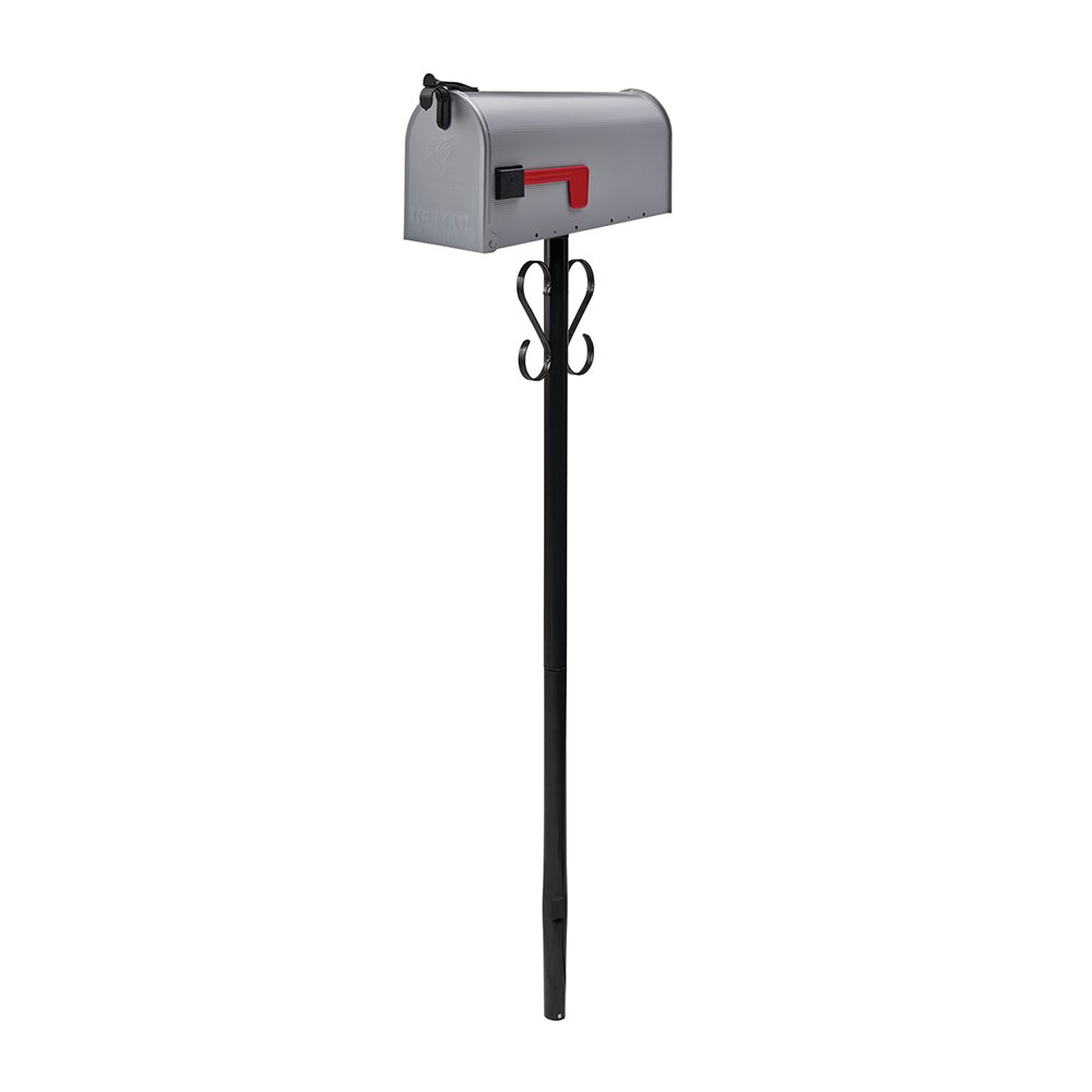 Round Steel Mailbox Post Black Architectural Mailboxes