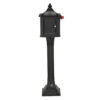 Side of black locking mailbox