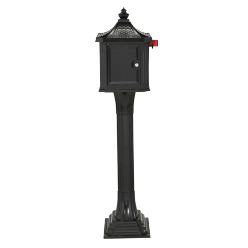 Pedestal Locking Mailbox & Post Kit Black Architectural Mailboxes