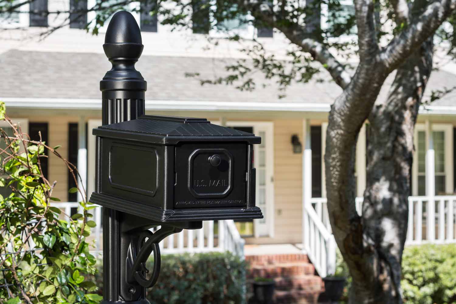 Decorative background of black mailbox