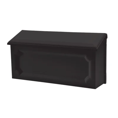 Closed Black Wall Mount Mailbox