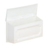 Side of white wall mount mailbox with open door