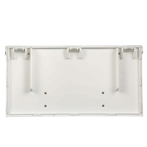 Back of white wall mount mailbox