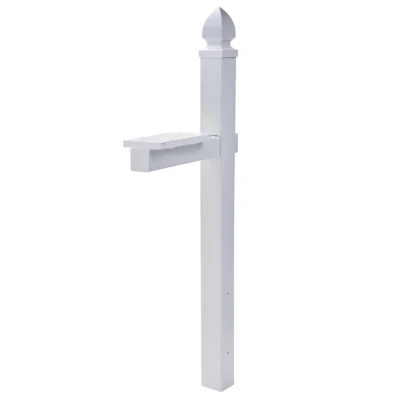 Side of White Mailbox Post