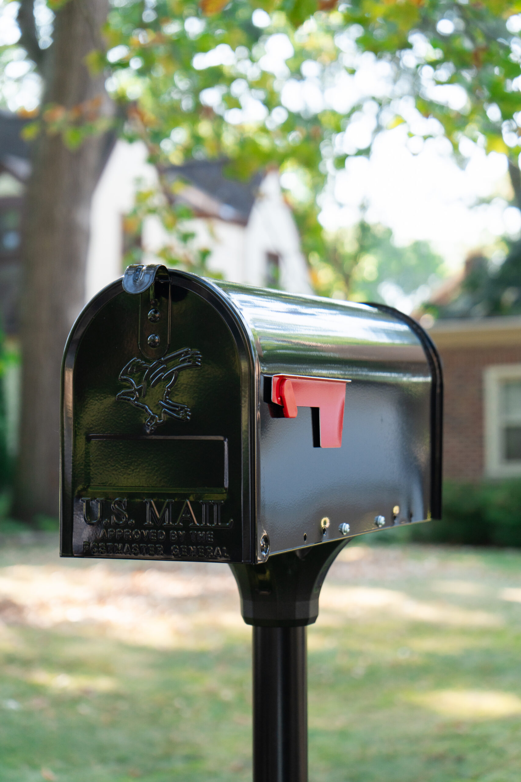Black Architectural Mailboxes curbside post-mount mailbox