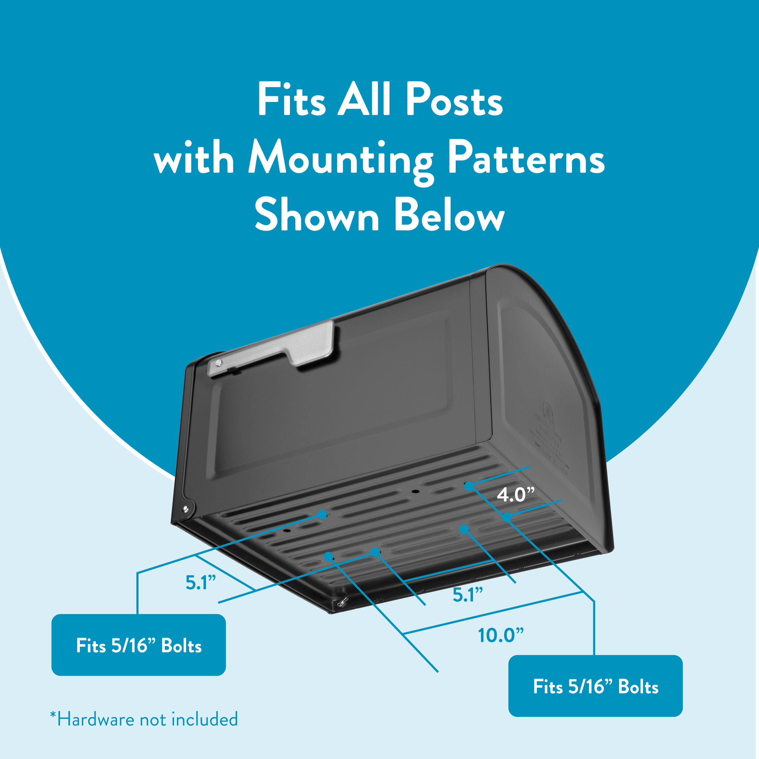 Illustration of a mounting bracket showing bolt hole patterns: two 5/16