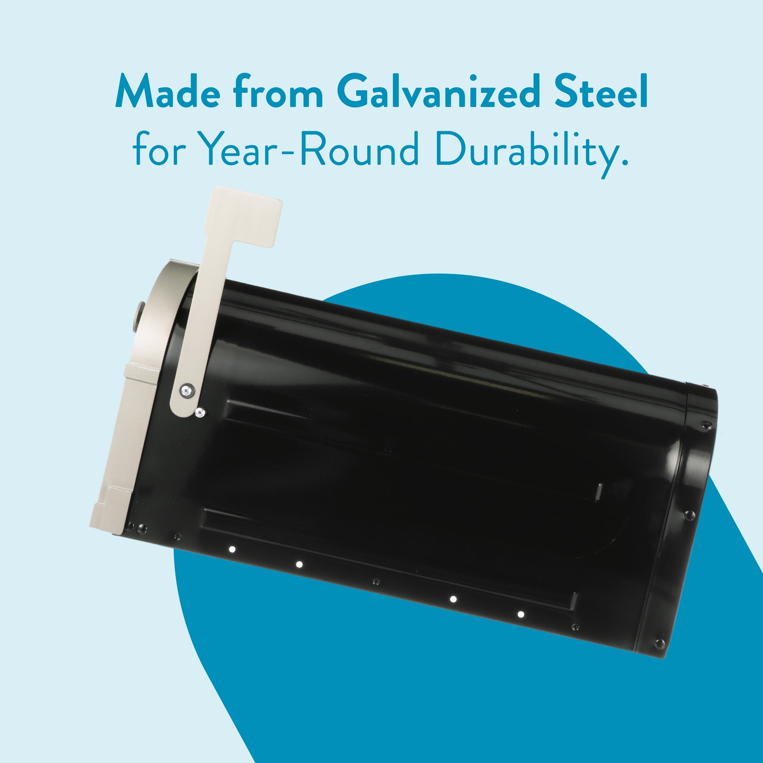 Durable galvanized-steel tool with a pale-handled lever on a light blue background.