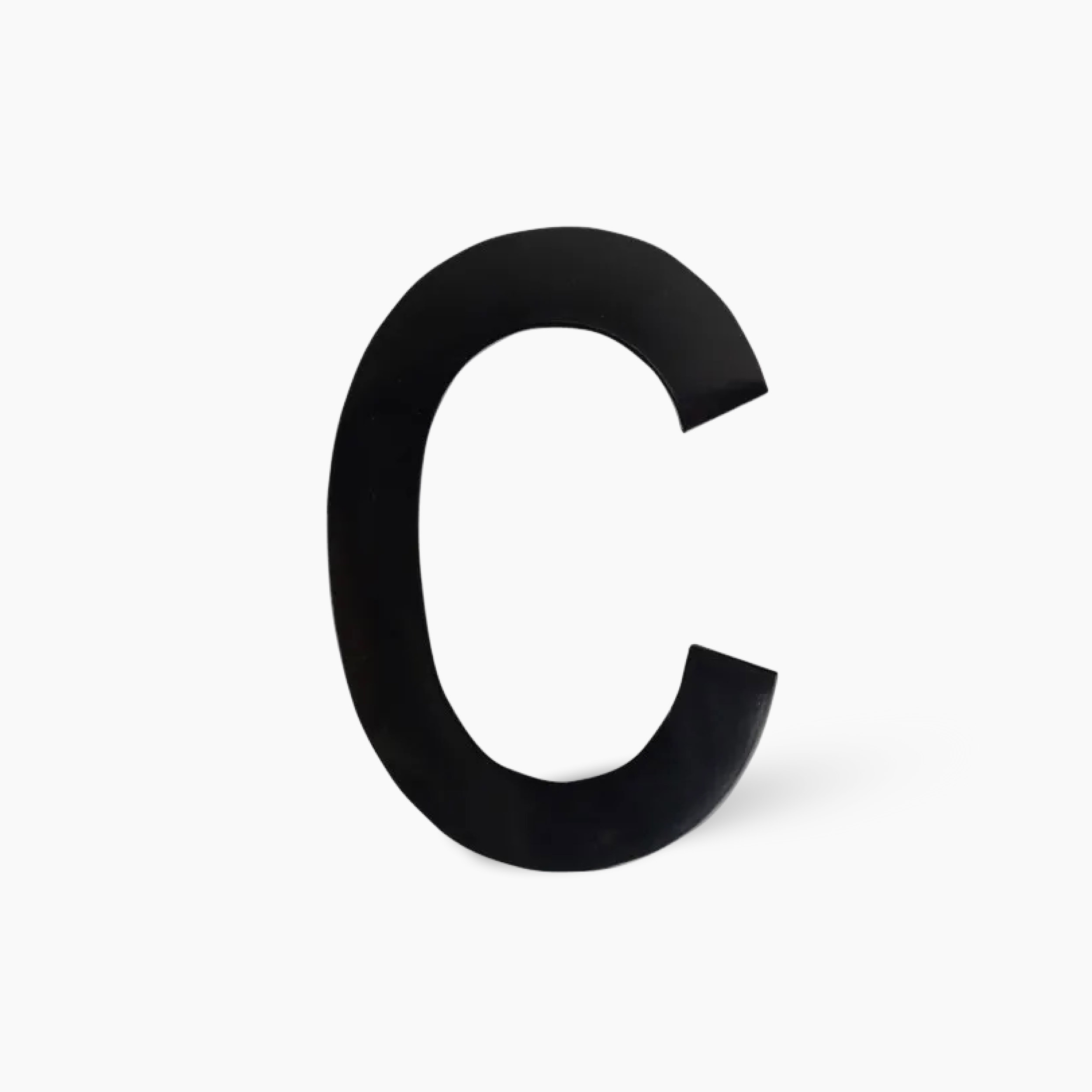 Large black letter C on a white background in a bold style